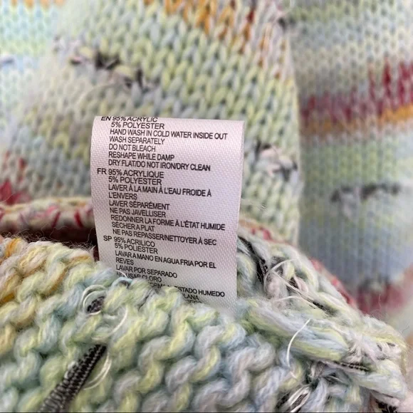 Anthropologie Sweater Elysa Cropped Turtleneck Sweater Knit Multi Colored Winter - Picture 8 of 10